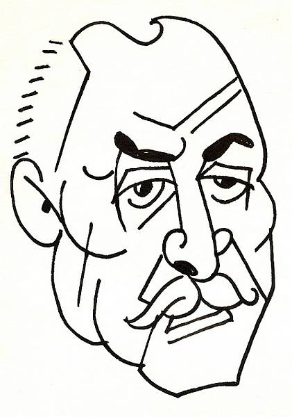 Achile Gregor v karikatuře Ladislava Rady.