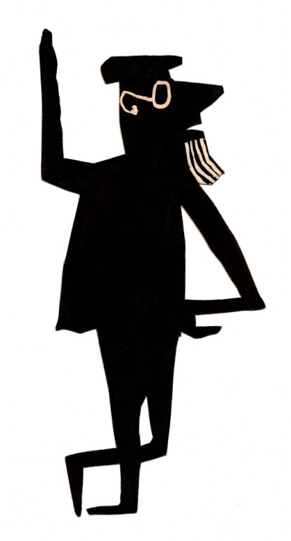 Figurka z plakátu-spisovatel Antonín Sommer